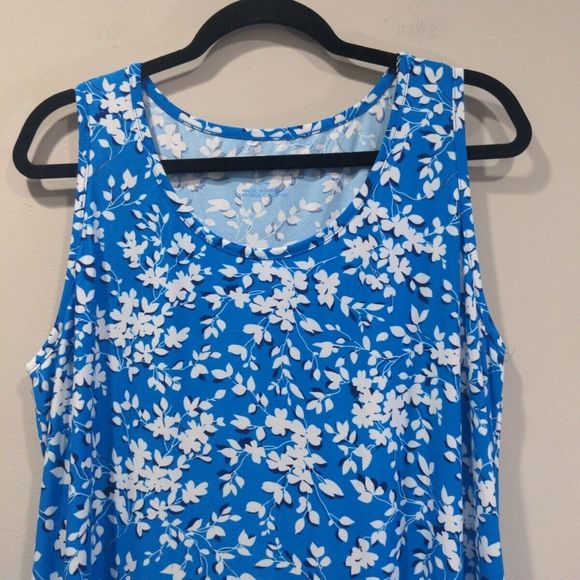 NWT Draper James Womens Ditsy Floral Sleep Dress Size L/XL Blue Sleeveless - Picture 2 of 10